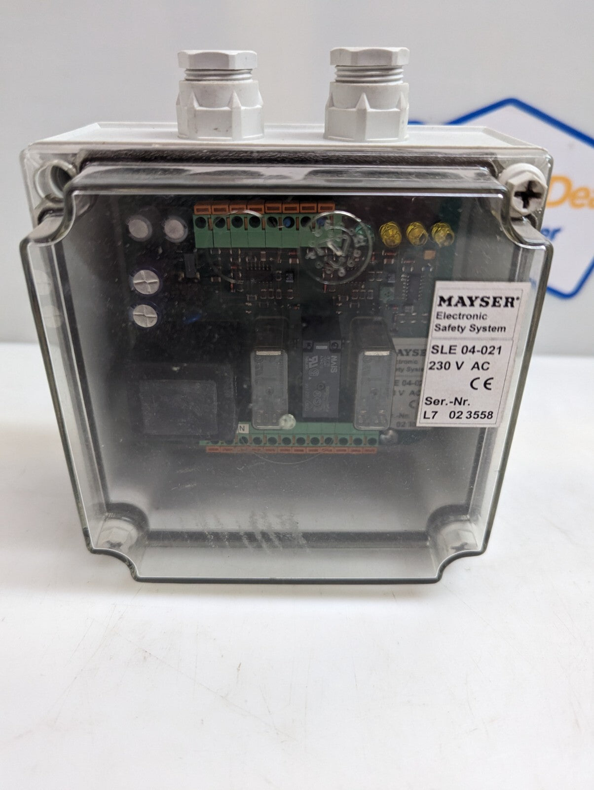 Mayser Safety Control Unit Board and Enclosure, SLE 04-021, 230 V AC