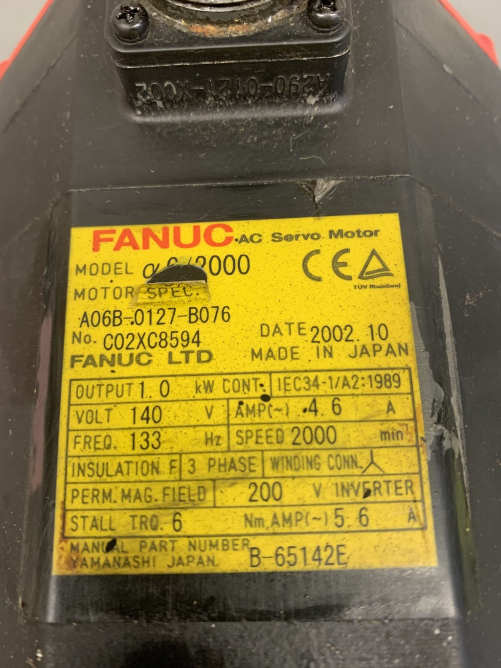 GE FANUC AC SERVOR MOTOR 6/2000 A06B-0127-B0761