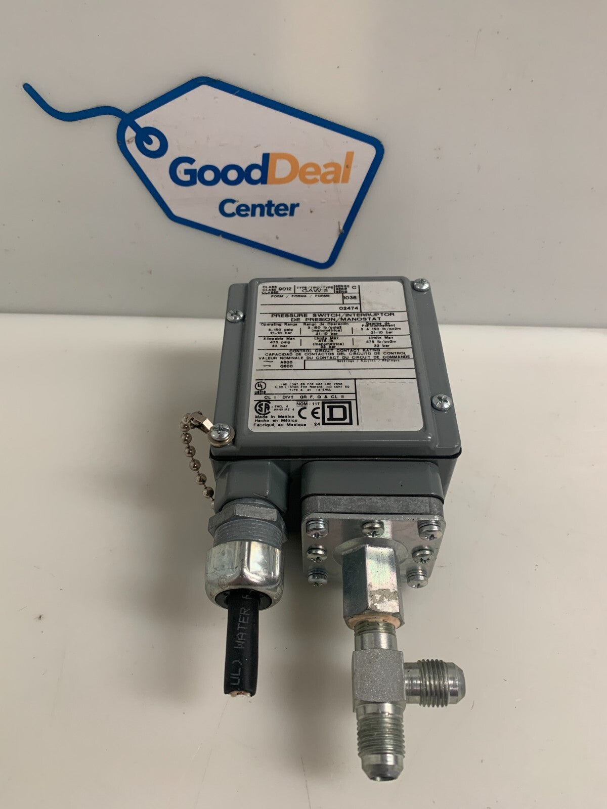 SQUARE D PRESSURE SWITCH GAW-50