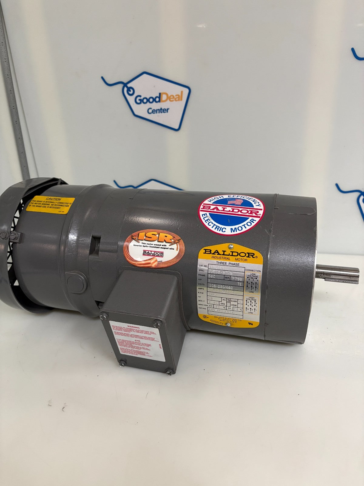 BALDOR 3 PHASE 1HP MOTOR 1725 RPM VBM 5546 SPEC 35E58-87-B0