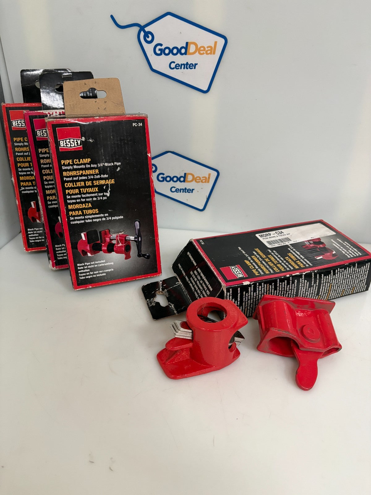 LOT OF 4 BESSEY 3/4 PIPE CLAMP PC-34