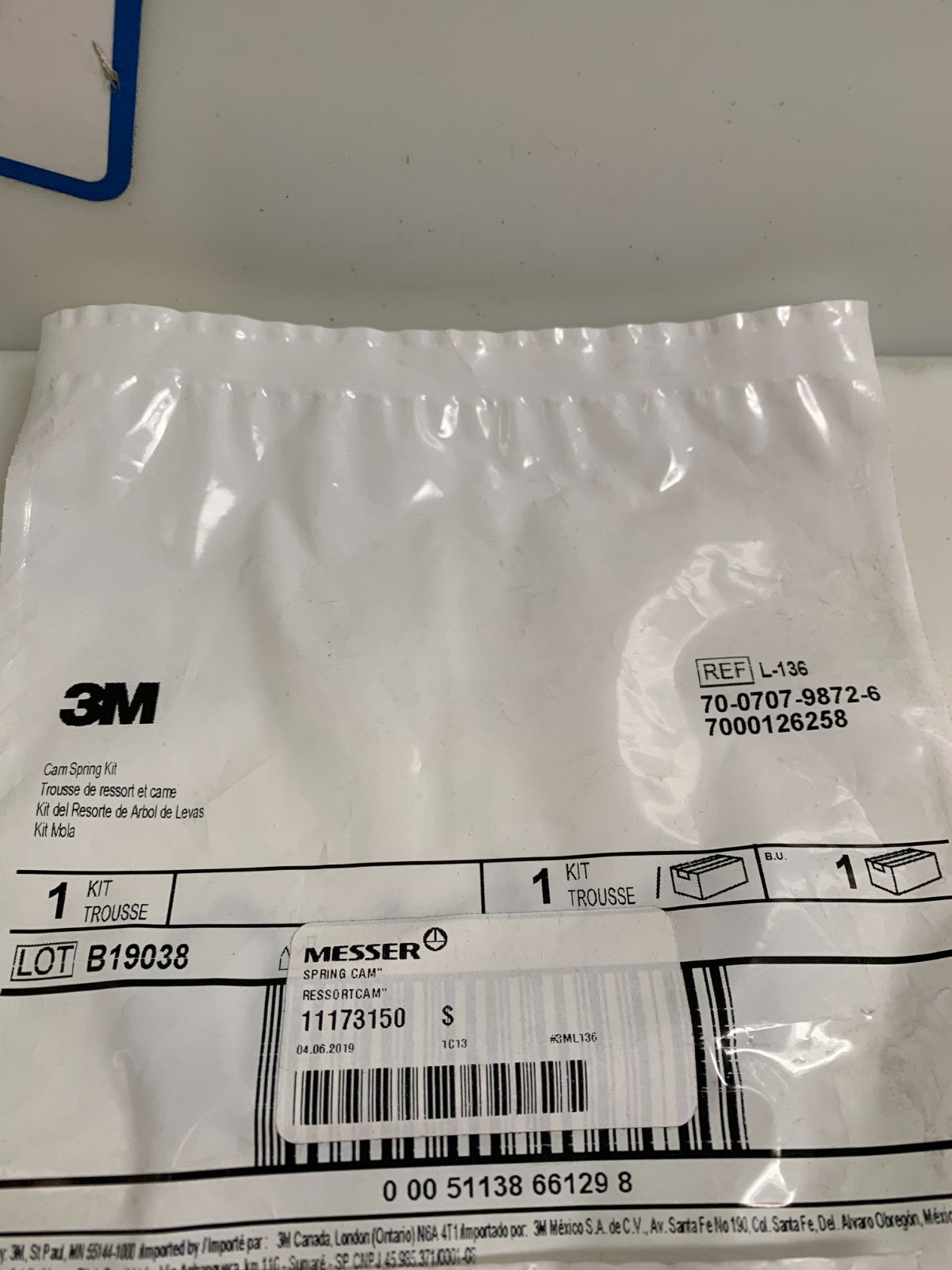 3M  L-136  Cam Spring Kit  (Lot of 6)1