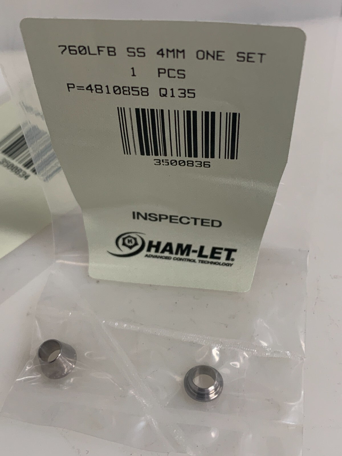 LOT OF 5 HAM-LET 760LFB S STEEL 6MM 760 LFB SET 481 4403 Q1351