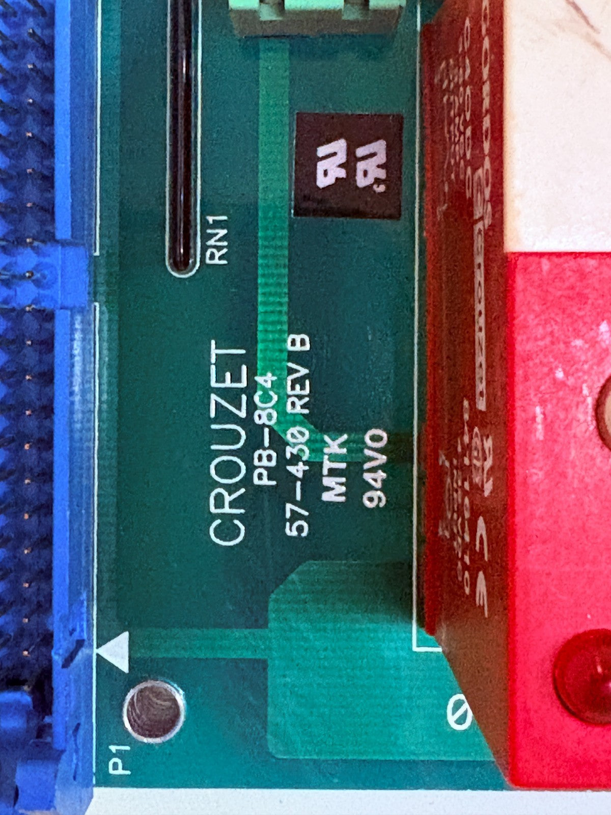 CROUZET RELAY BOARD PB-BC4 57-430 REV B W/7 RELAY GORDOS C40DC1