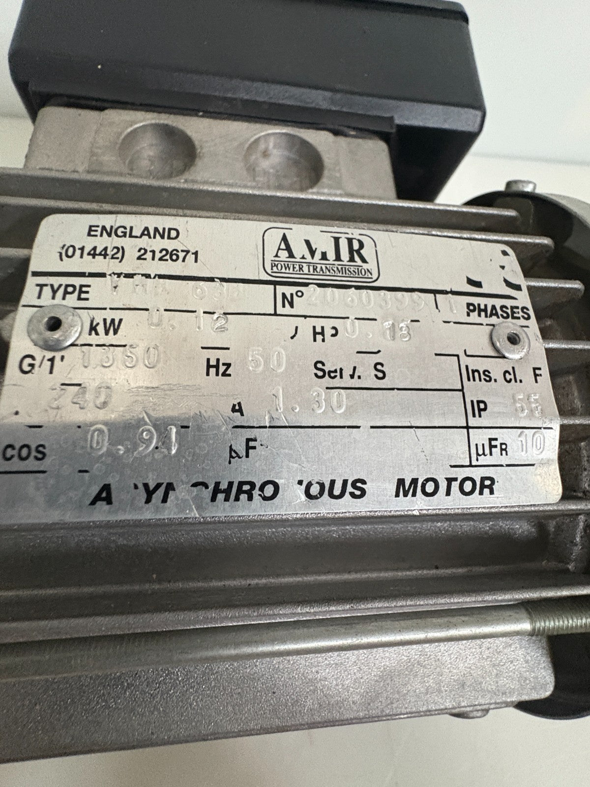 AMIR-VEMAT SINGLE PHASE MOTOR TYPE VMB 63B W/BONFIGLIOLI  GEAR BOX3