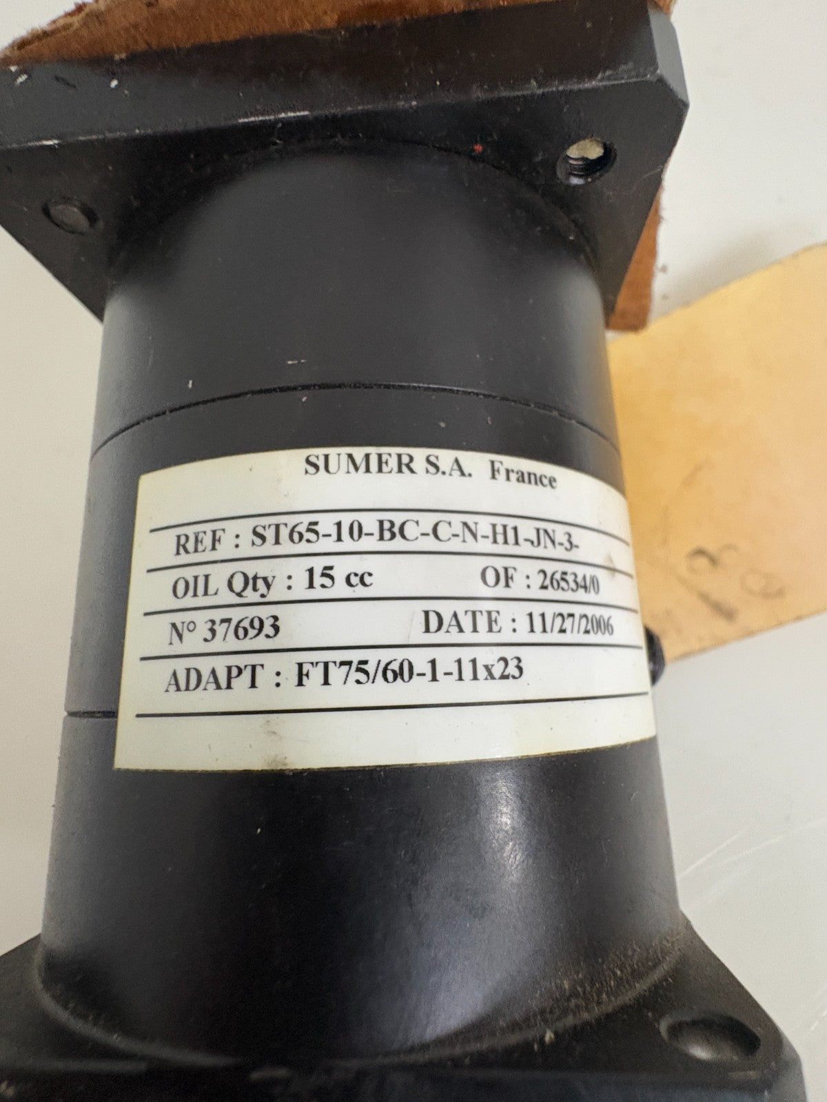 SUMER S.A GEAR BOX ST65-10-BC-C-N-H1-JN-3