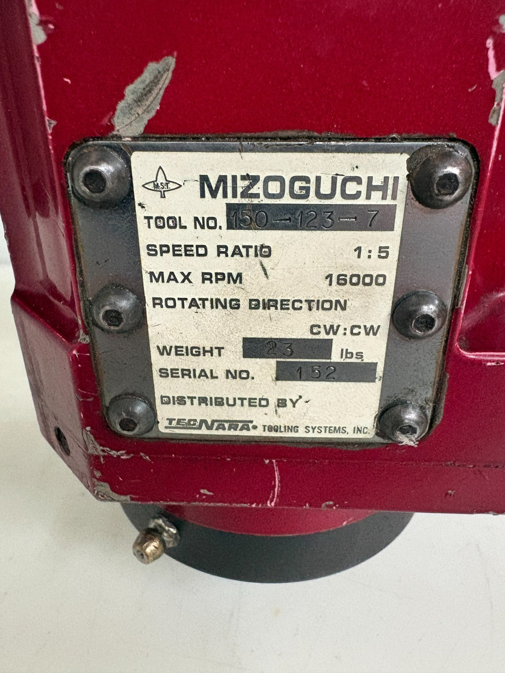 MIZOGUCHI CAT50 SPINDLE SPEEDER 16000 RPM #150-123-7