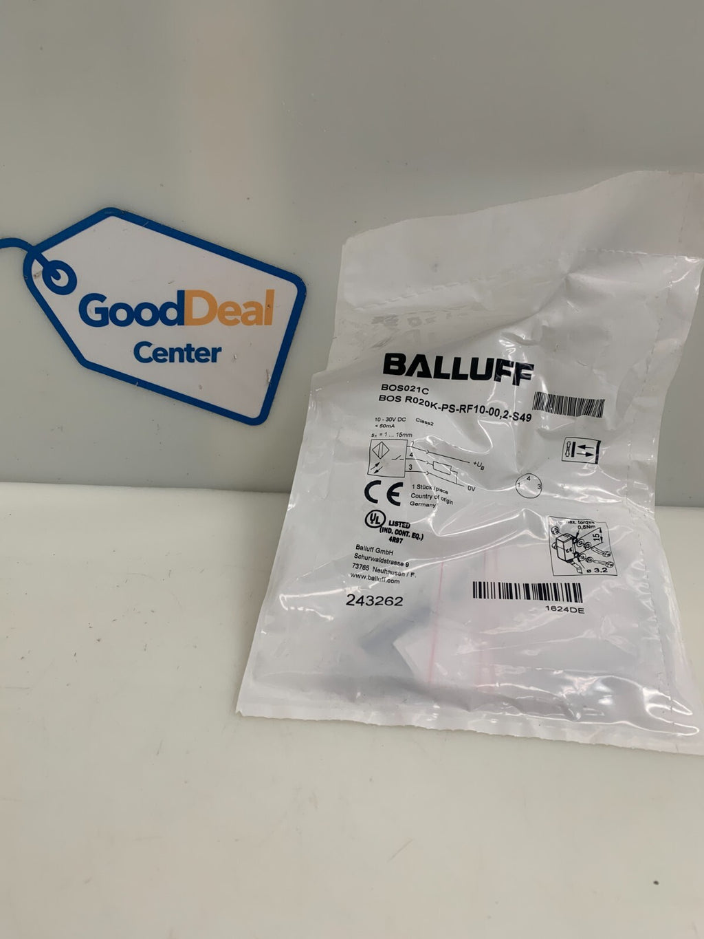 BALLUFF BOS R020K-PS-RF10-00, 2-S49 Diffuse Sensor