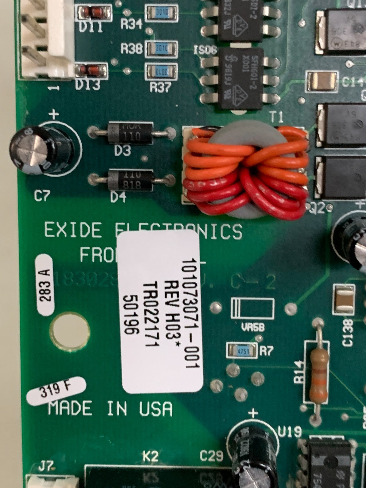 EXIDE ELECTRONICS FRONT PANEL CONTROL BOARD 101073071-0016