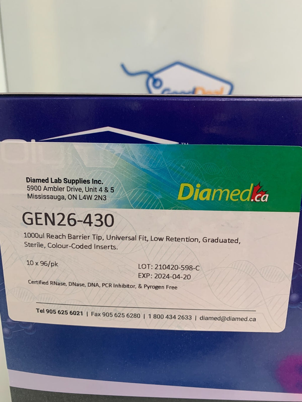 Genesee Scientific GEN26-430 1000ul Barrier Tip Insert Pipet Tip 10x96/pk1