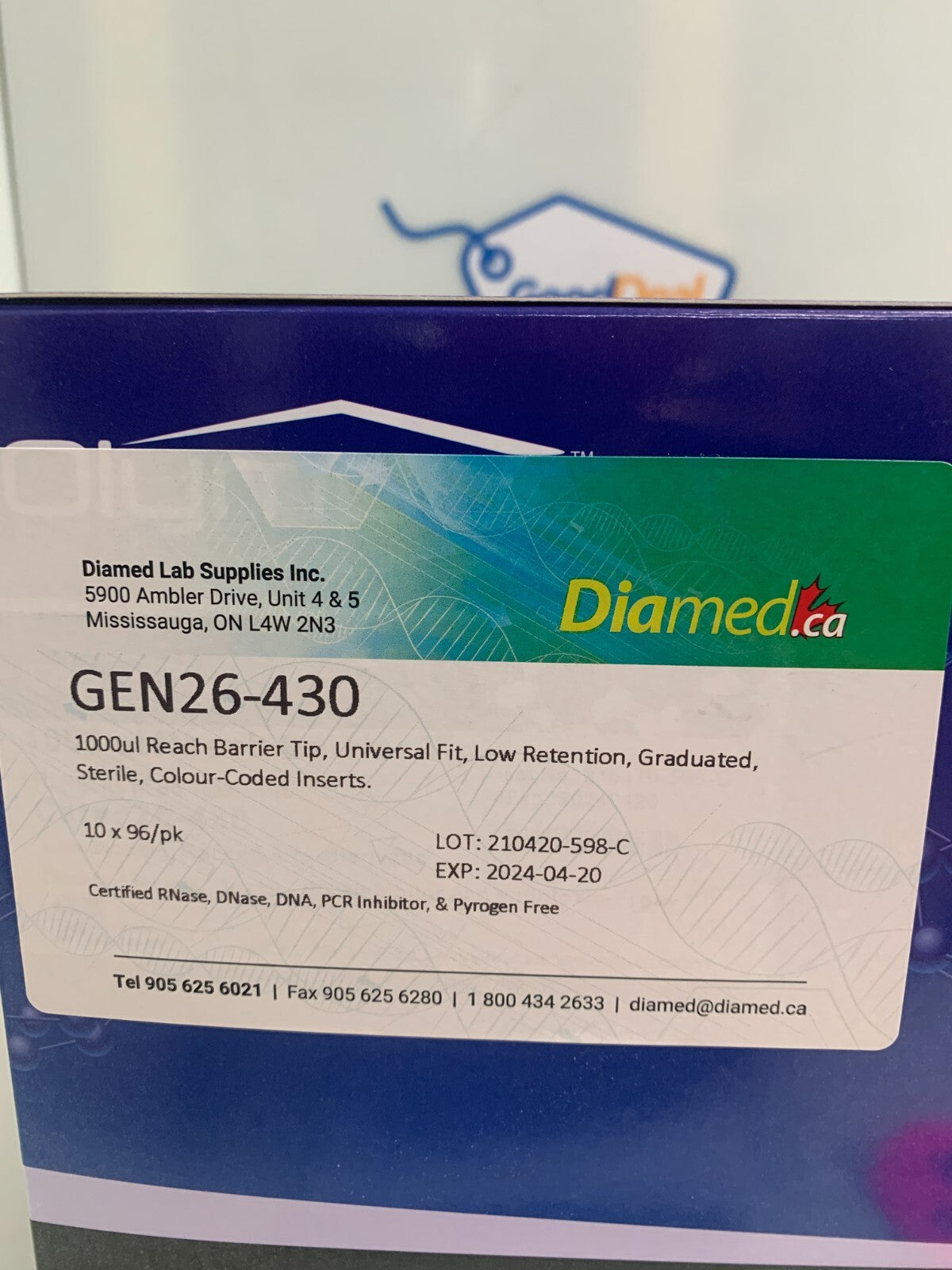 Genesee Scientific GEN26-430 1000ul Barrier Tip Insert Pipet Tip 10x96/pk1