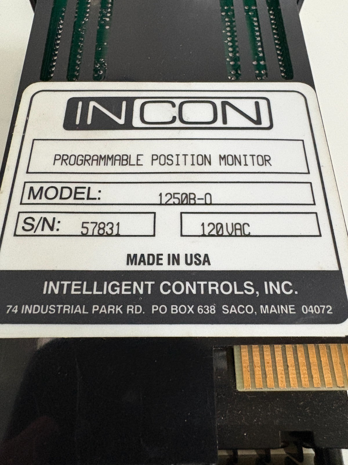 INCON PROGRAMMABLE POSITION MONITOR #1250-BO