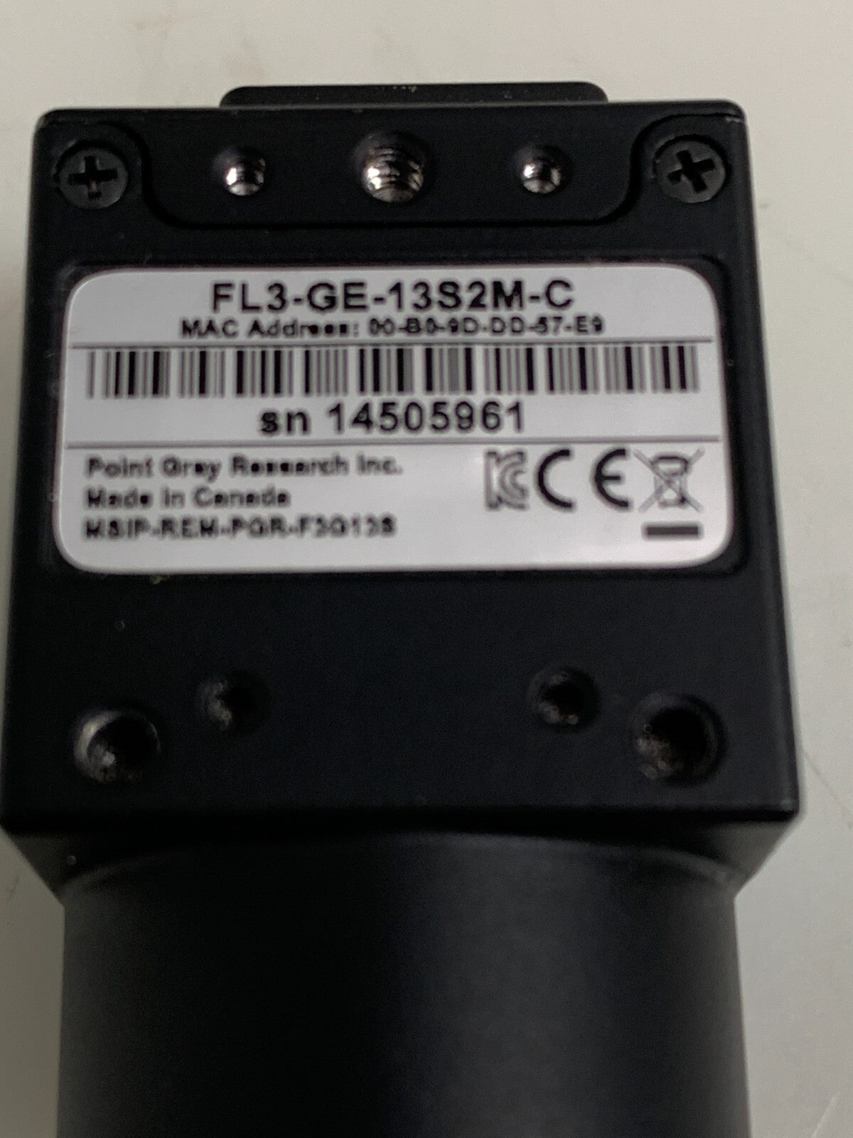 POINT GREY   FL3-GE-13S2M-C   Camera  14505961  (Lot of 2)