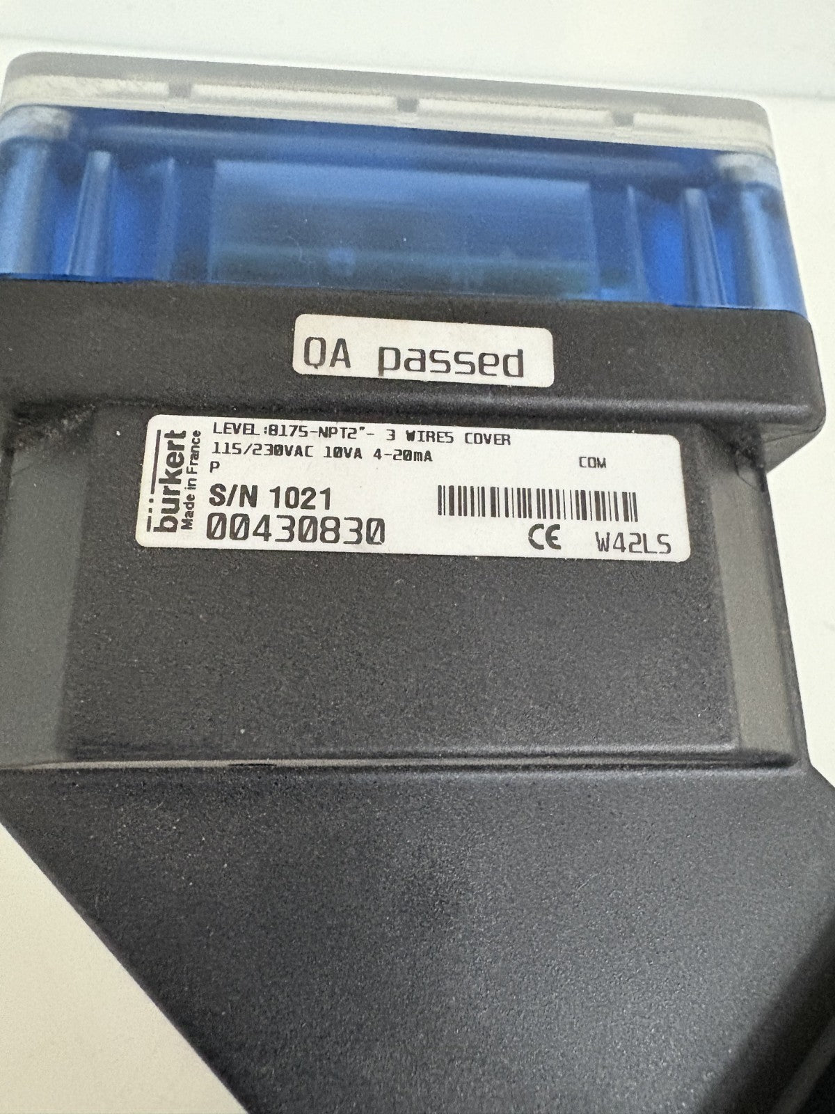 BURKERT FLUID CONTROL DIGITAL DISPLAY LEVEL METER W42LS