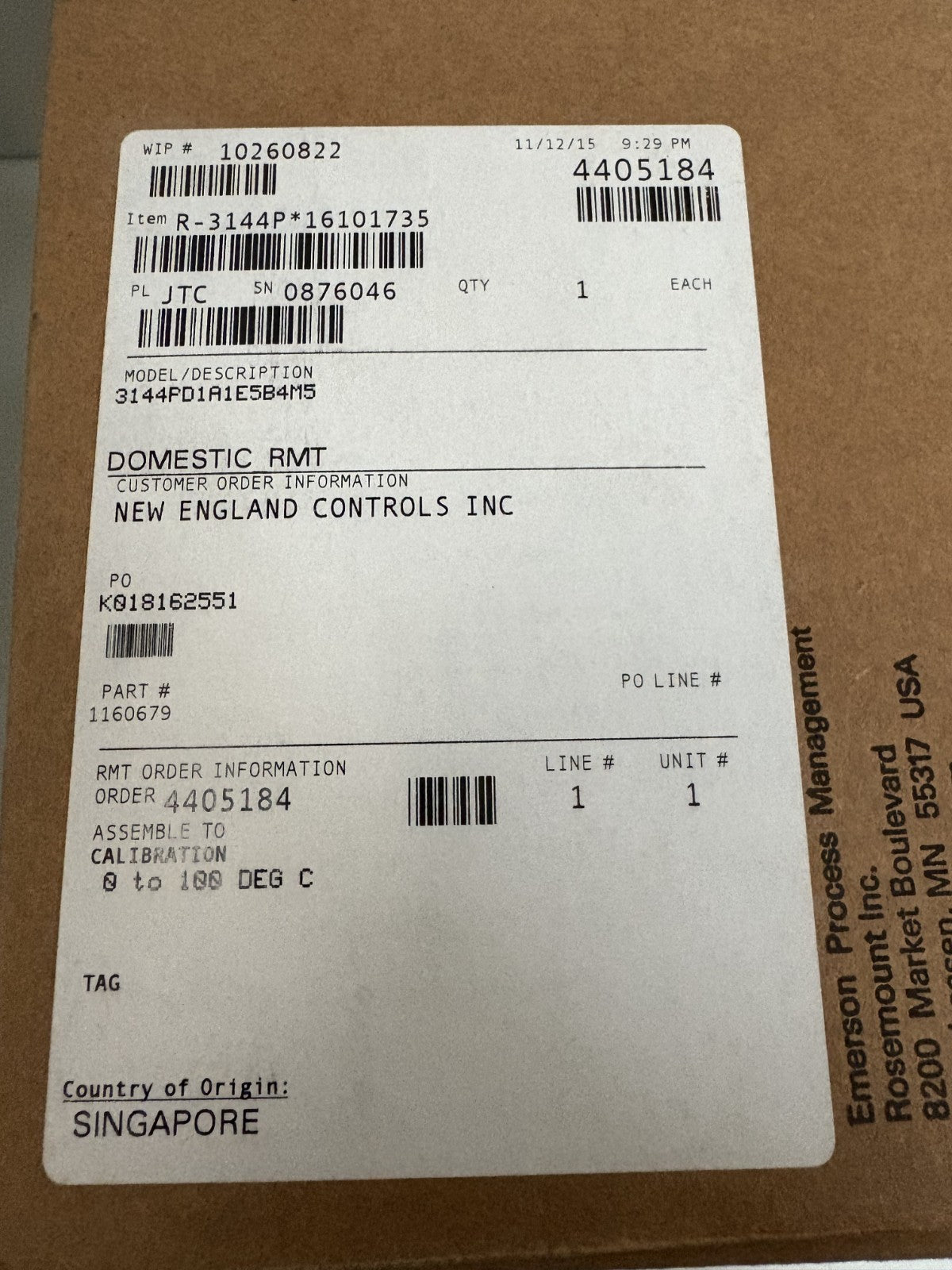 ROSEMOUNT EMERSON SMART TEMPERATURE TRANSMITTER 3144P SERIES #3144PD1A1E5B4M5