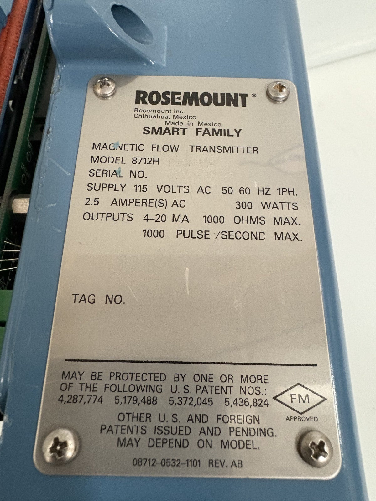 ROSEMOUNT SMART FAMILY MAGNETIC FLOW TRANSMITTER #8712HR12N0W49