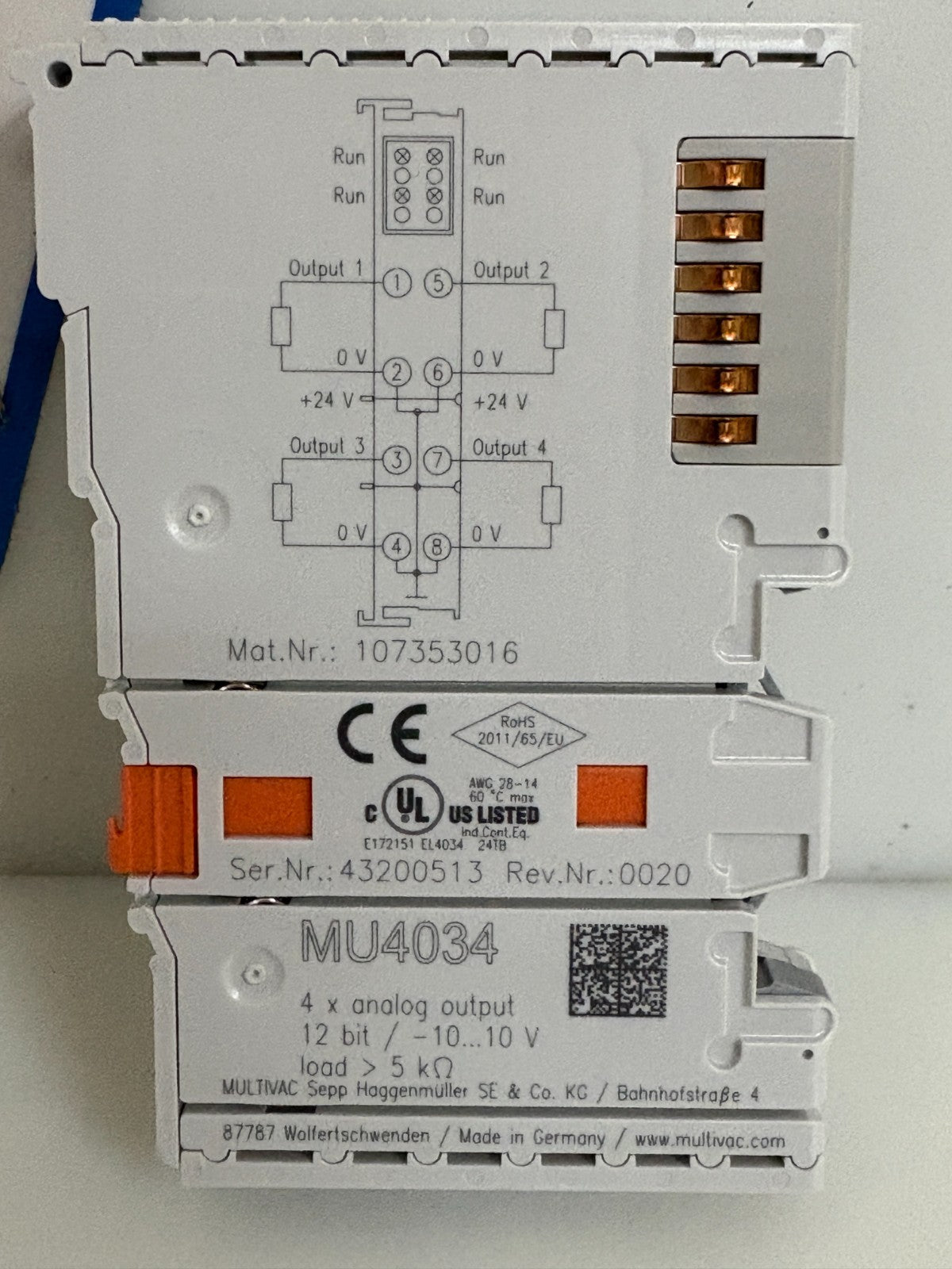 MULTIVAC 4X ANALOG OUTPUT MU40341