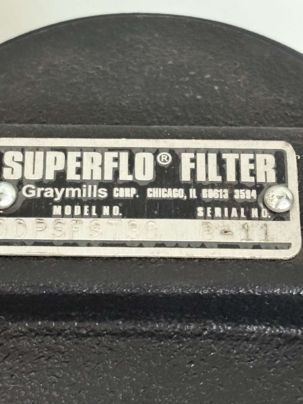 SUPERFLO FILTER MODEL DDPSFST 30