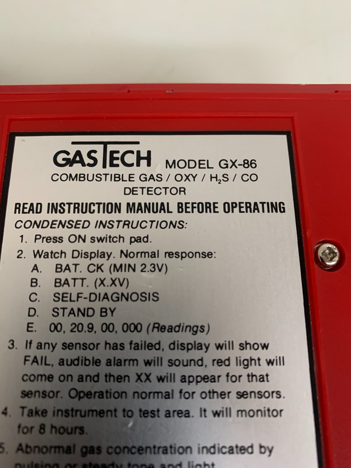 GASTECH PORTABLE GAS MONITOR COMBUSTIBLE OXYGEN CARBON MONOXIDE H2S DETECTOR5