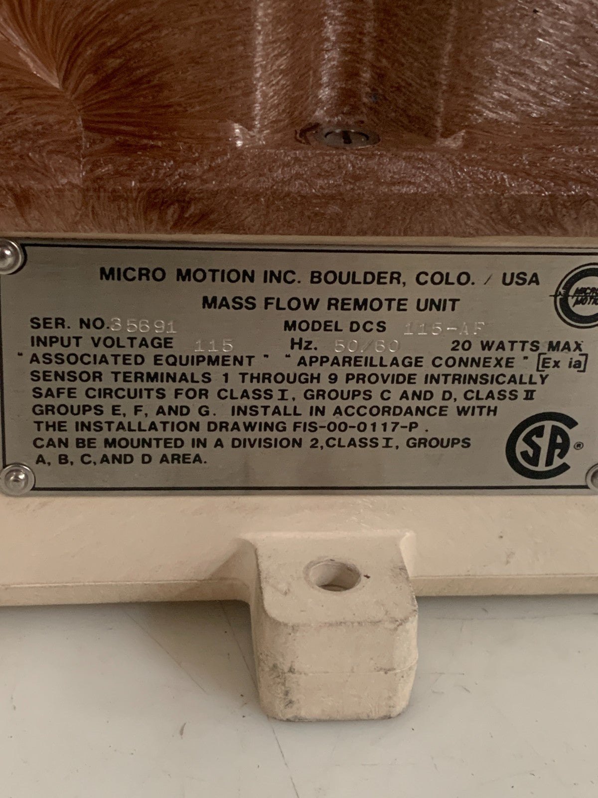 MICRO MOTION FLOW REMOTE UNIT #115-AF