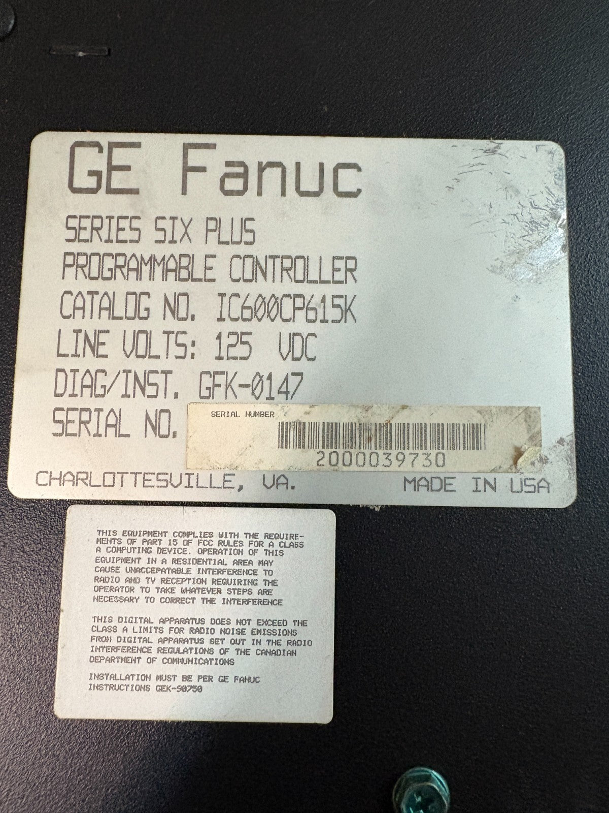 GE FANUC GENIUS 115V 50/60 HZ IN/OUT IC660BBD101  W/IC660TSD100K3