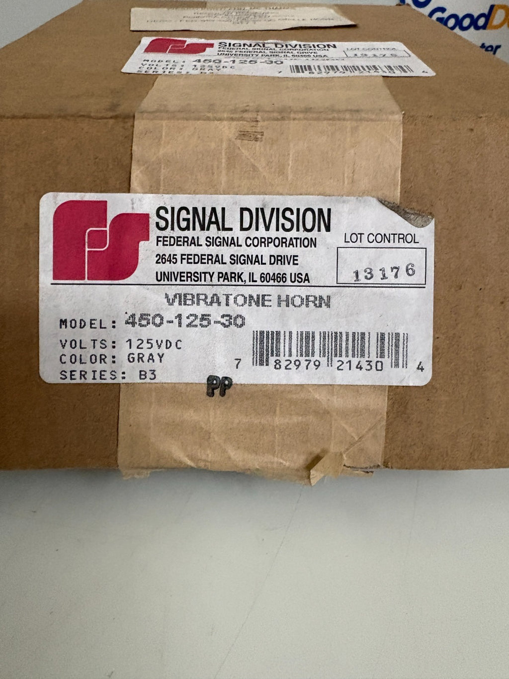 FEDERAL SIGNAL DIV VIBRATONE HORN 450-125-304
