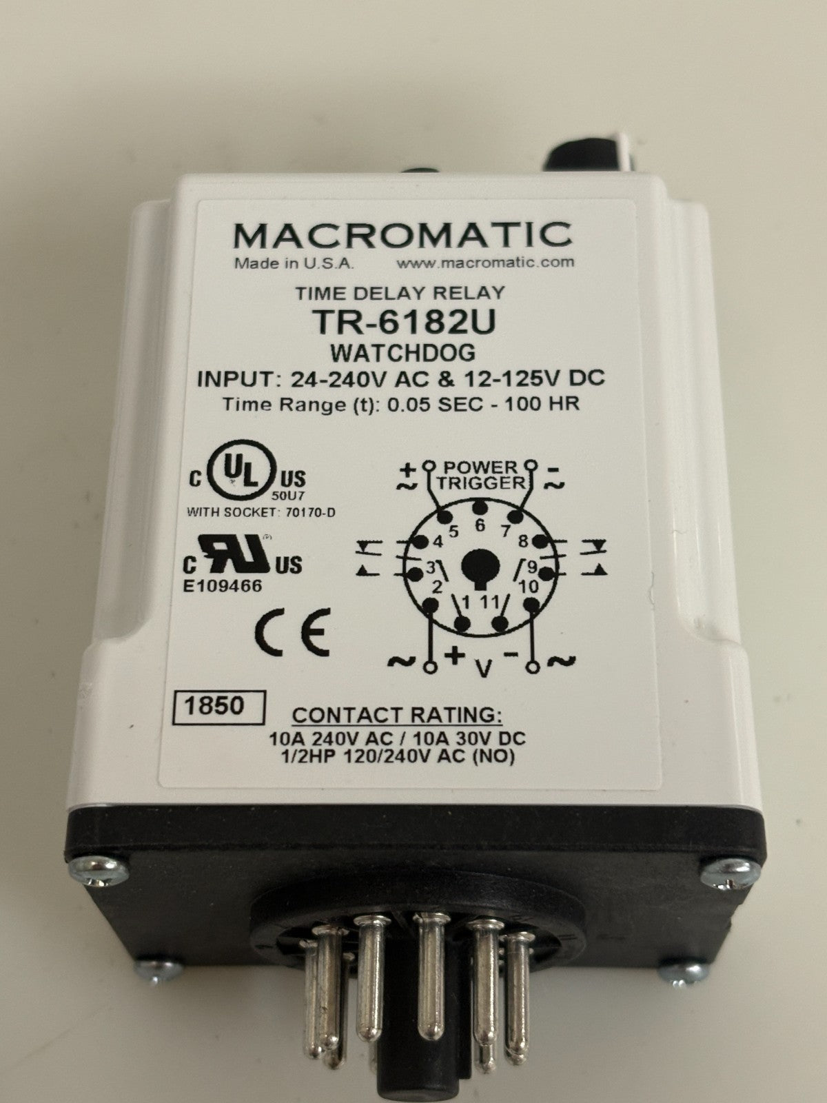 MACROMATIC TIME DELAY RELAY TR-6182U
