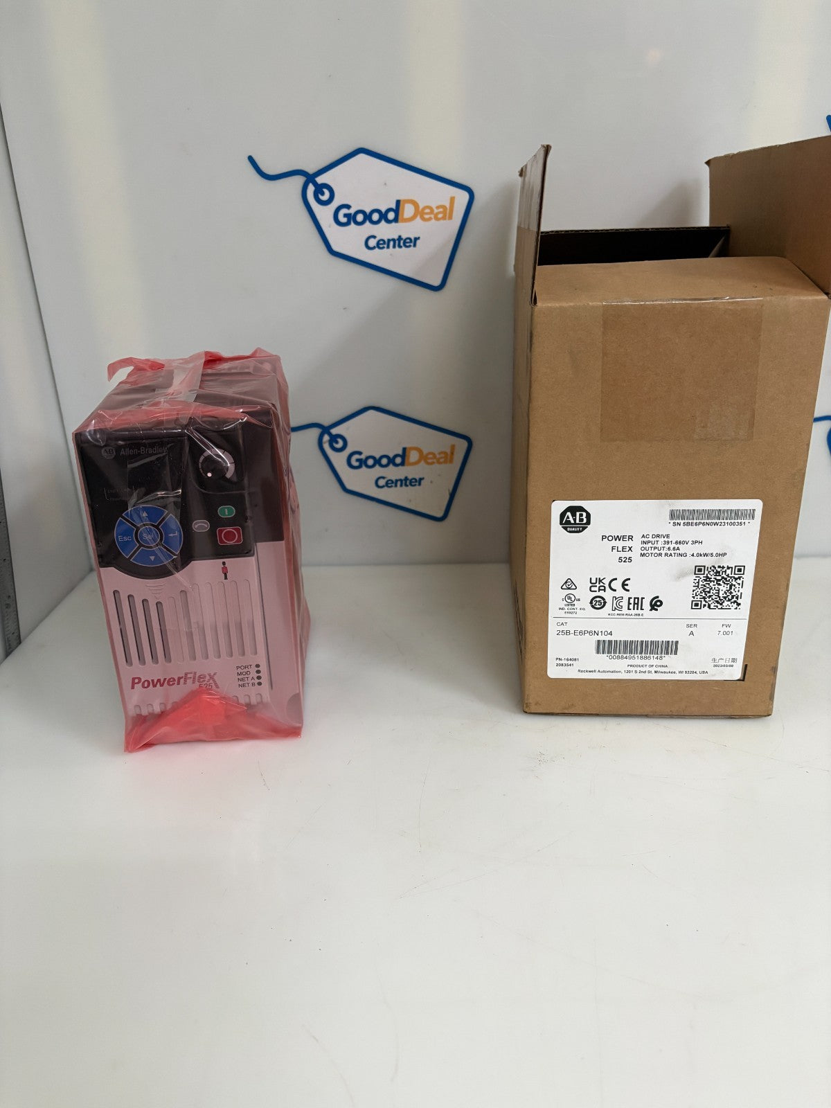ALLEN BRADLEY 5 HP POWER FLEX AC DRIVE 25B-E6P6N104 SER A0