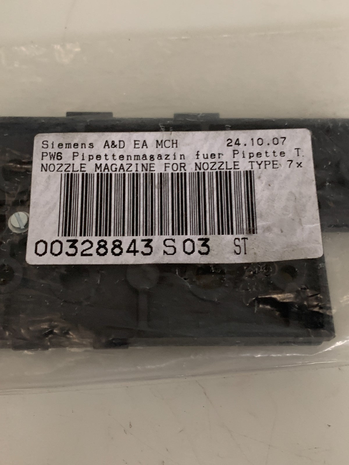 SIEMENS A & D EA MCH NOZZLE MAGAZINE FOR 7X NOZZLE 00328843  S 03