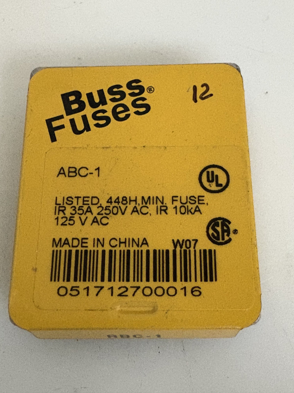 BUSS FUSES ABC-12