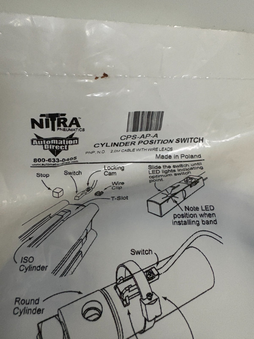 LOT OF 2 AUTOMATION DIRECT NITRA CPS-AP-A CYLINDER POSITION SWITCH