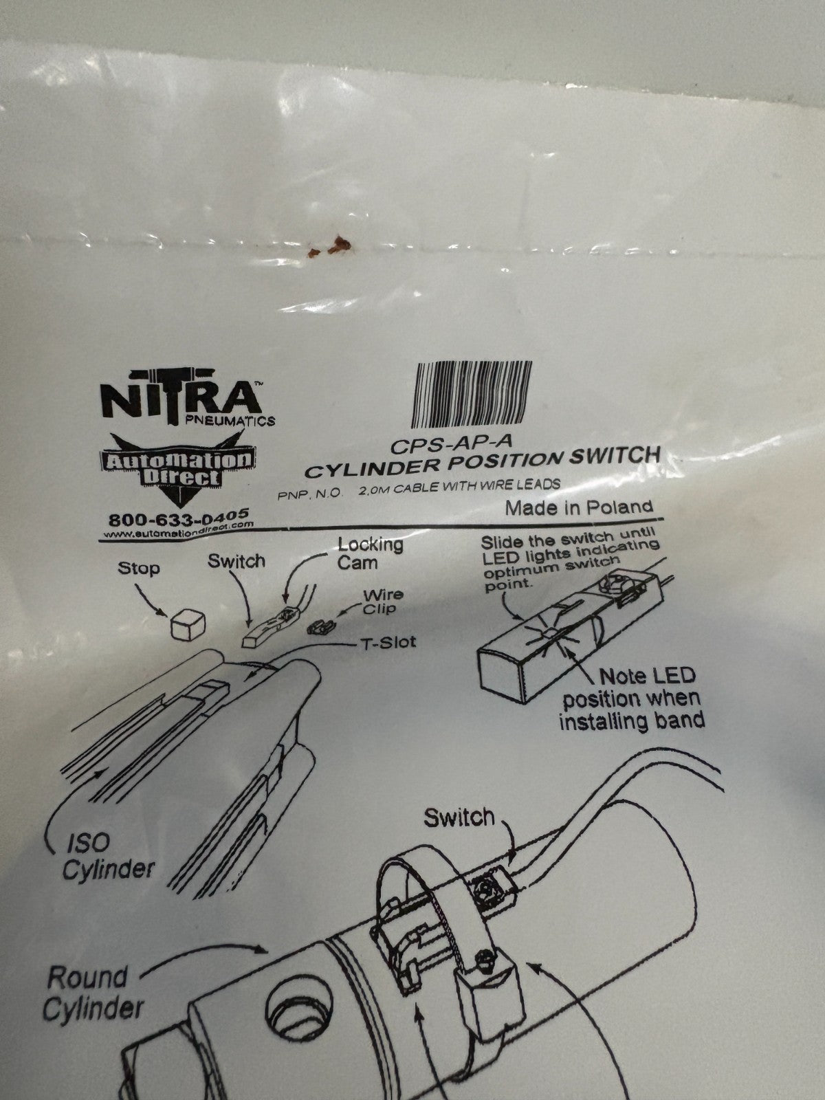 LOT OF 2 AUTOMATION DIRECT NITRA CPS-AP-A CYLINDER POSITION SWITCH
