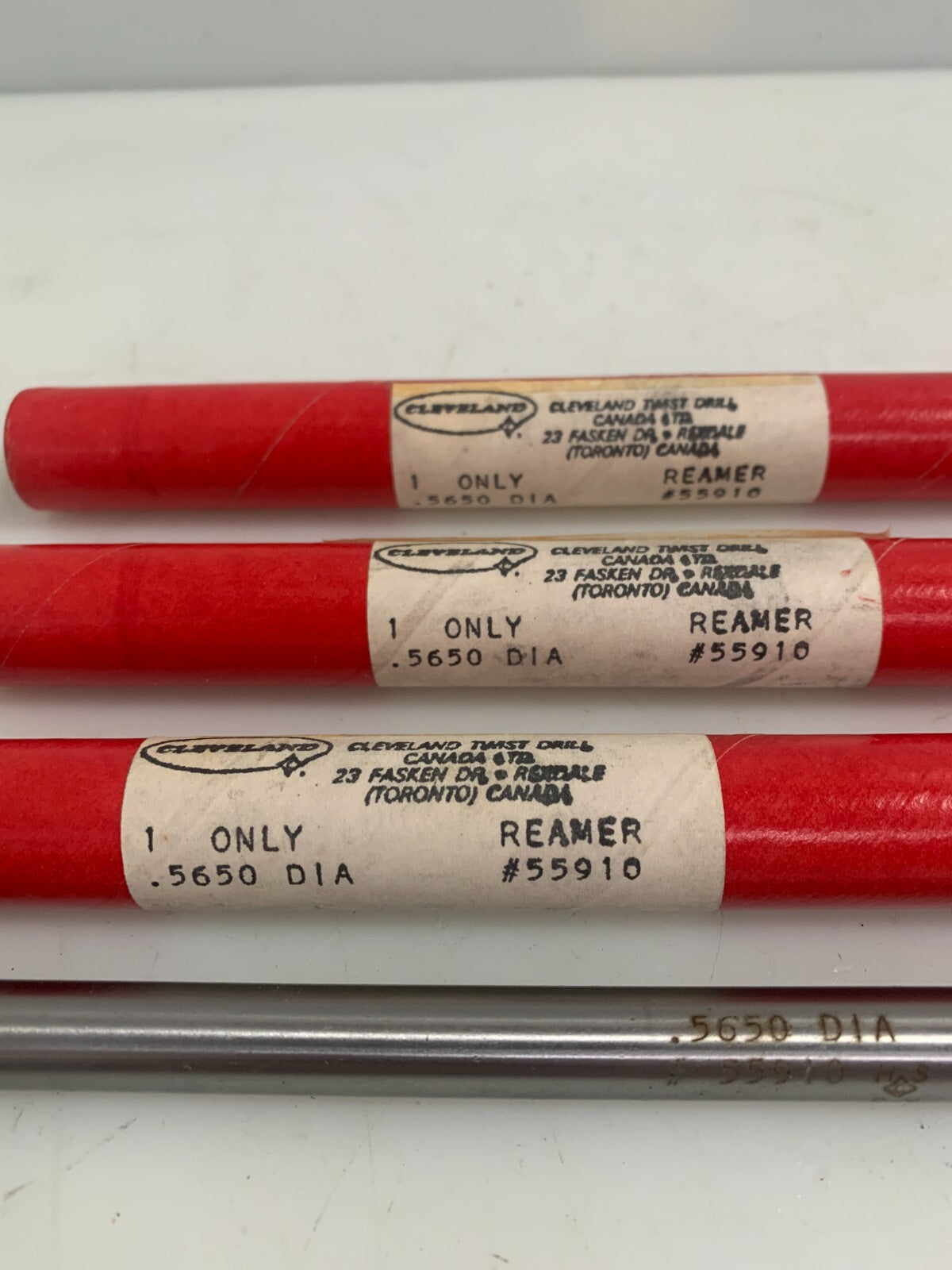 Lot of 3 Cleveland Reamer .5650 Diameter #55910 New in Tube