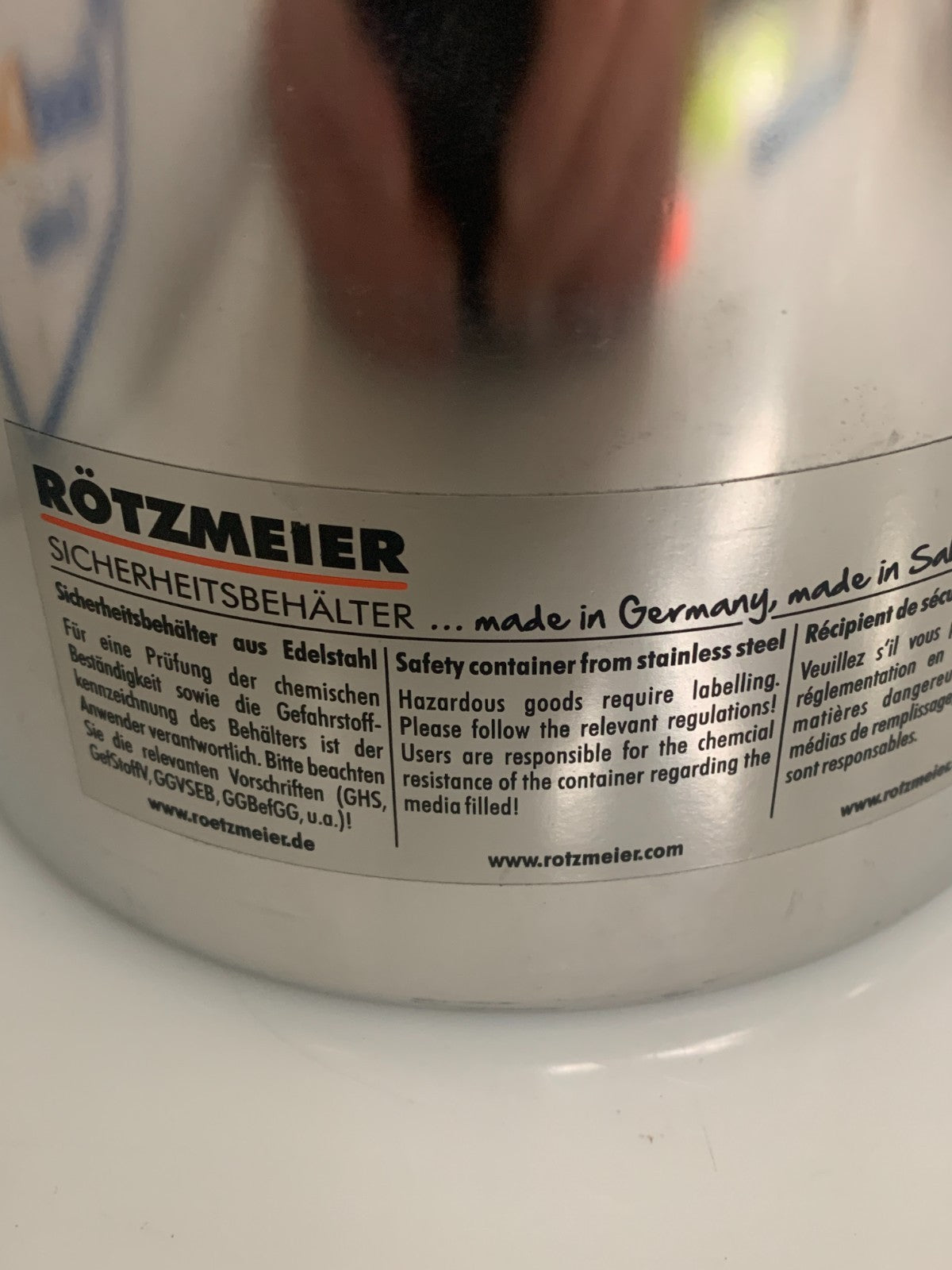 ROTZMEIER 5L SAFETY DOSAGE TANK