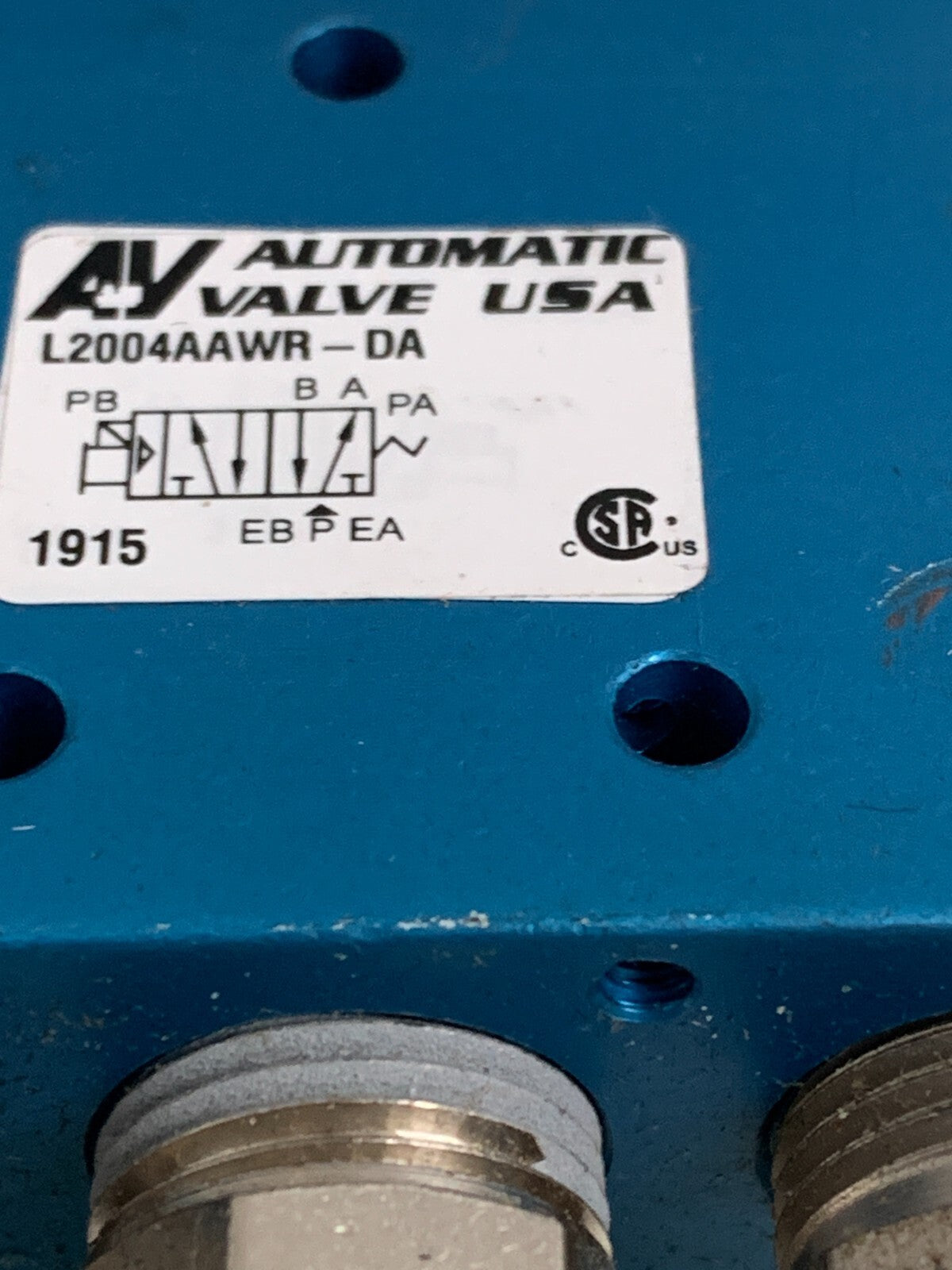 AUTOMATIC VALVE W/SOLENOID L200 4 AAWR-DA W/FITTINGS1