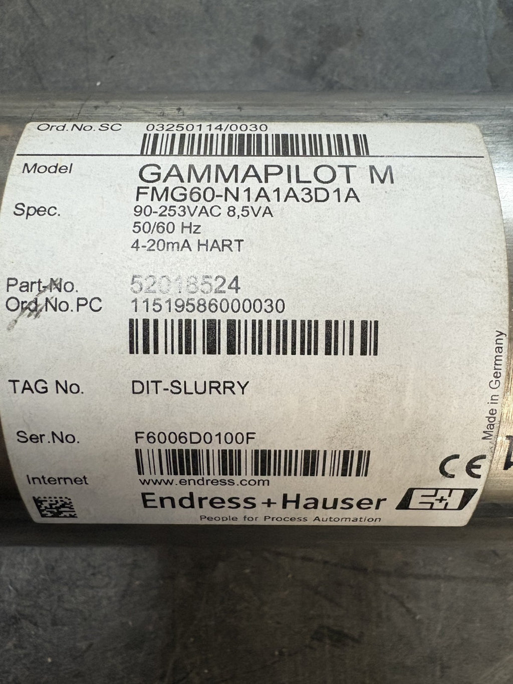 ENDRESS & HAUSER GAMMAPILOT M FMG60-N1A1A3D1A1