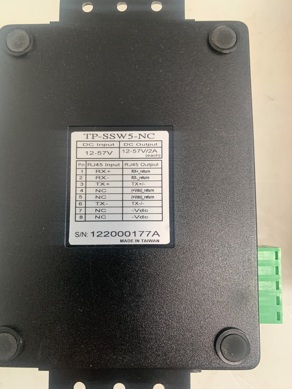 Tycon Systems Inc TP-SSW5-NC 12-56v 5 Port Passive Poe Switch