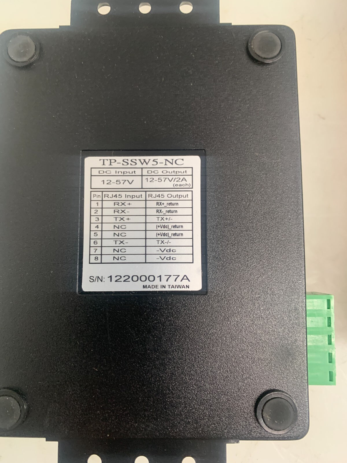 Tycon Systems Inc TP-SSW5-NC 12-56v 5 Port Passive Poe Switch
