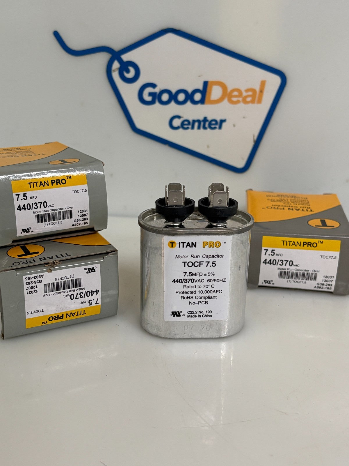 LOT OF 3 TITAN PRO MOTOR RUN CAPACITOR T0CF7.50