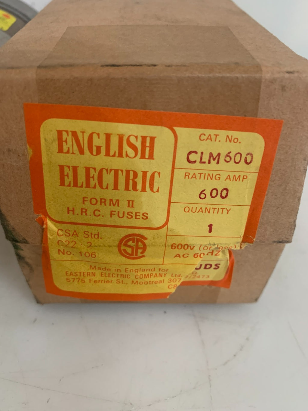 ENGLISH ELECTRIC HRC FUSE CLM6001