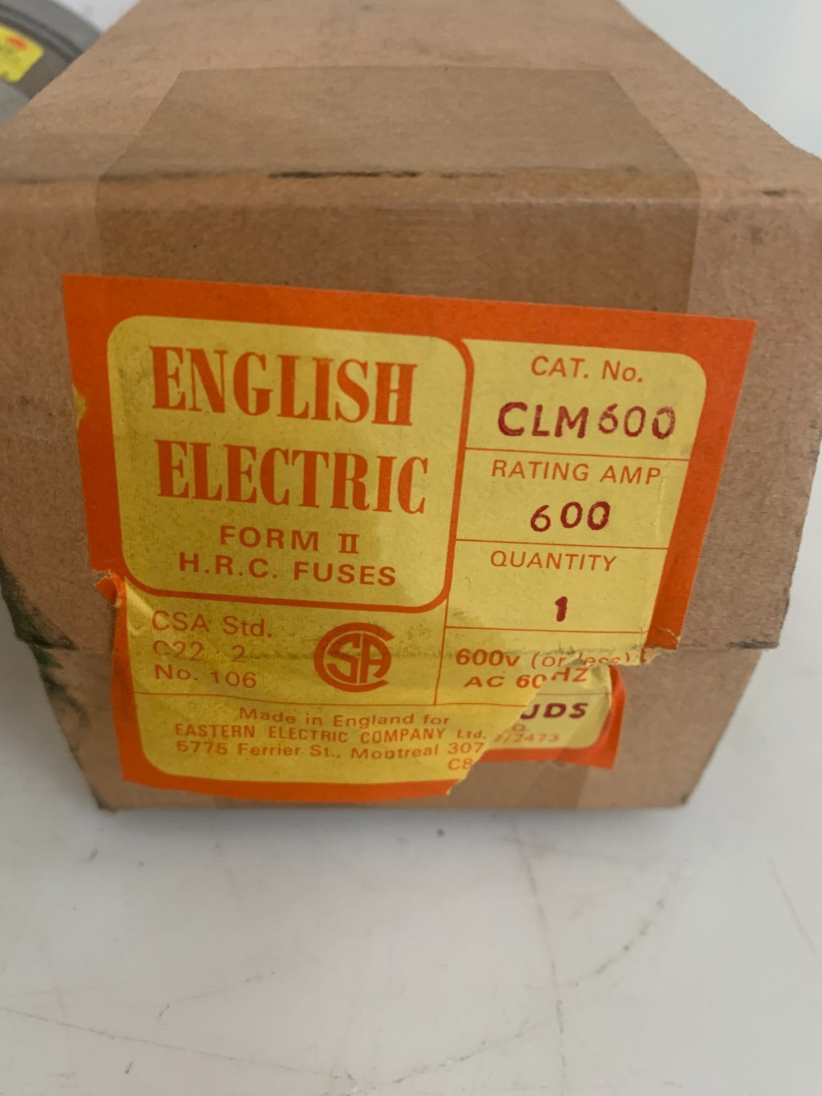 ENGLISH ELECTRIC HRC FUSE CLM6001