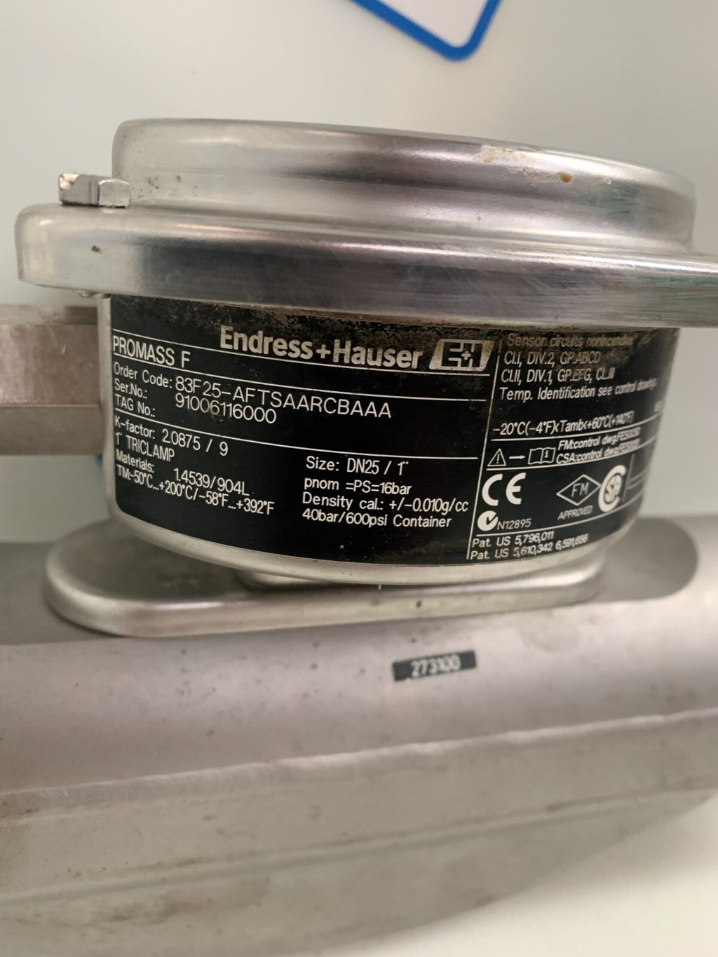 ENDRESS & HAUSER PROMASS A FLOWMETER 63AS04-SVW00B2AB1F