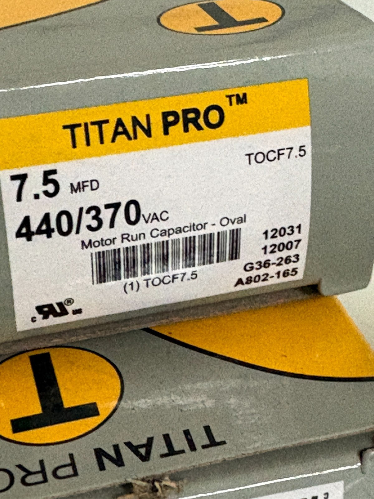 LOT OF 3 TITAN PRO MOTOR RUN CAPACITOR T0CF7.52
