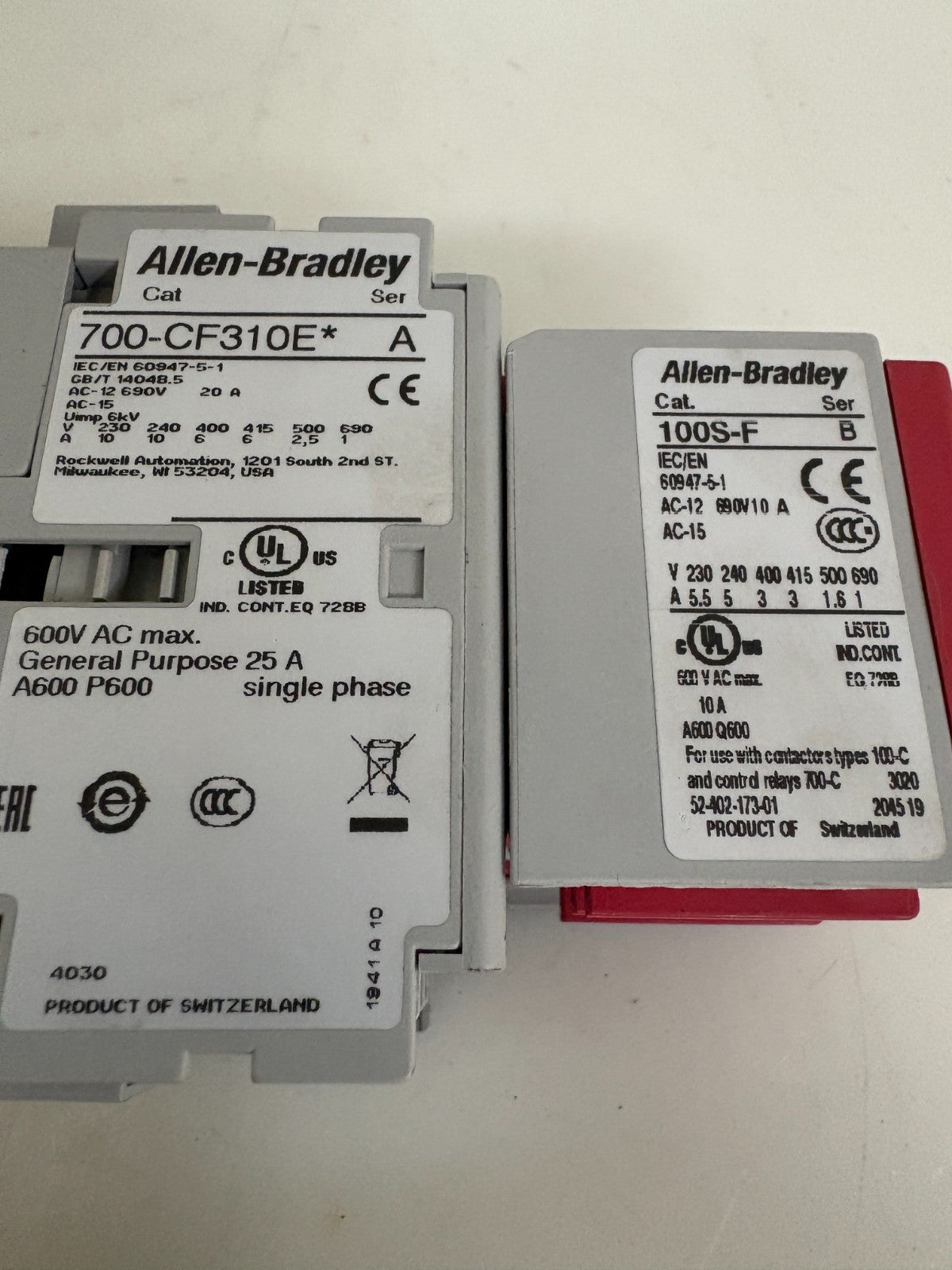 ALLEN BRADLEY CONTROL RELAY 700S-CF620EJC4