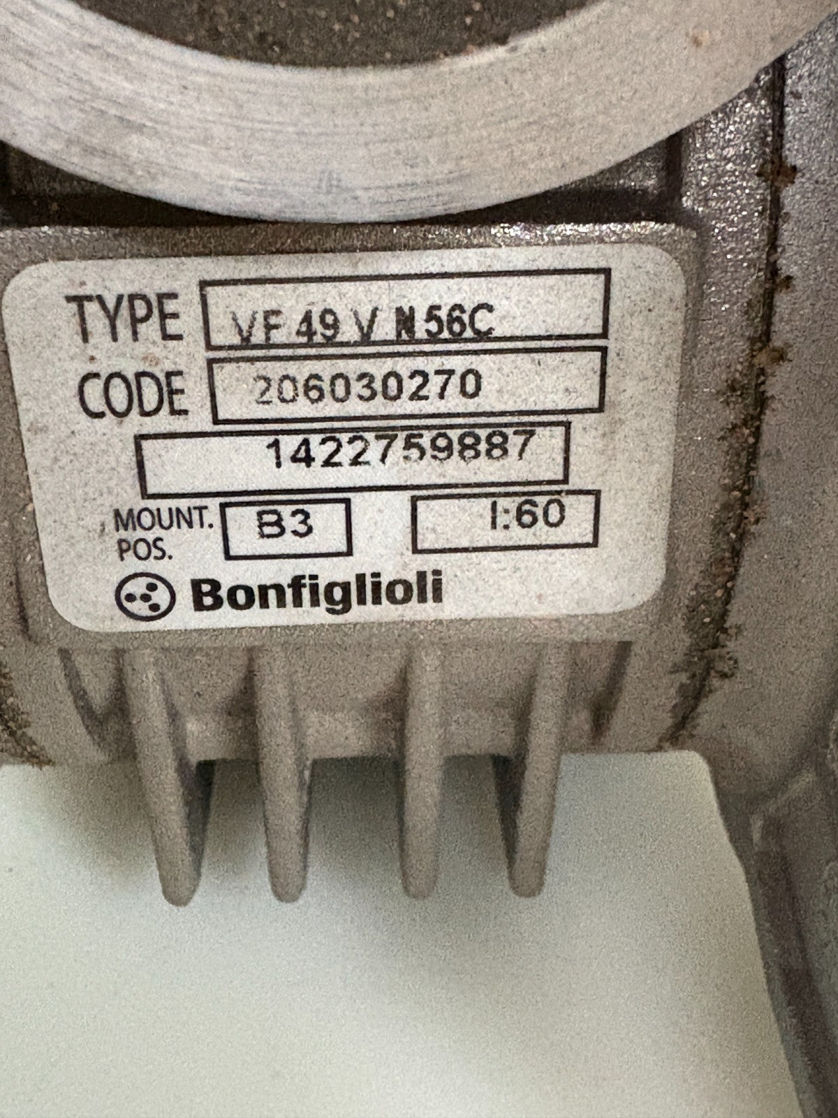BONFIGLIOLI GEAR BOX VF49 VN56C
