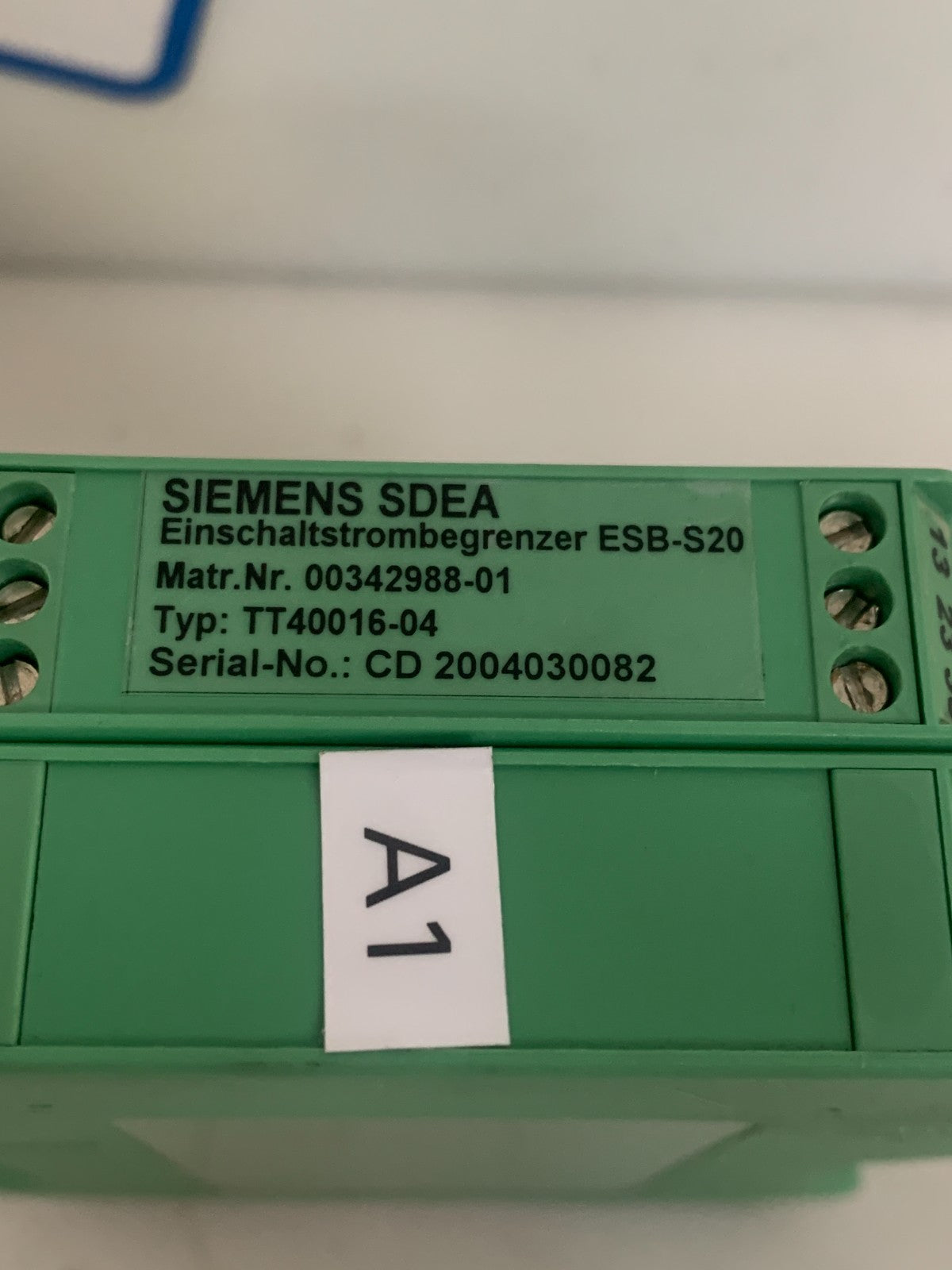 SIEMENS LIMIT CURRENT MODULE SDEA TT40016-04 00342988-01