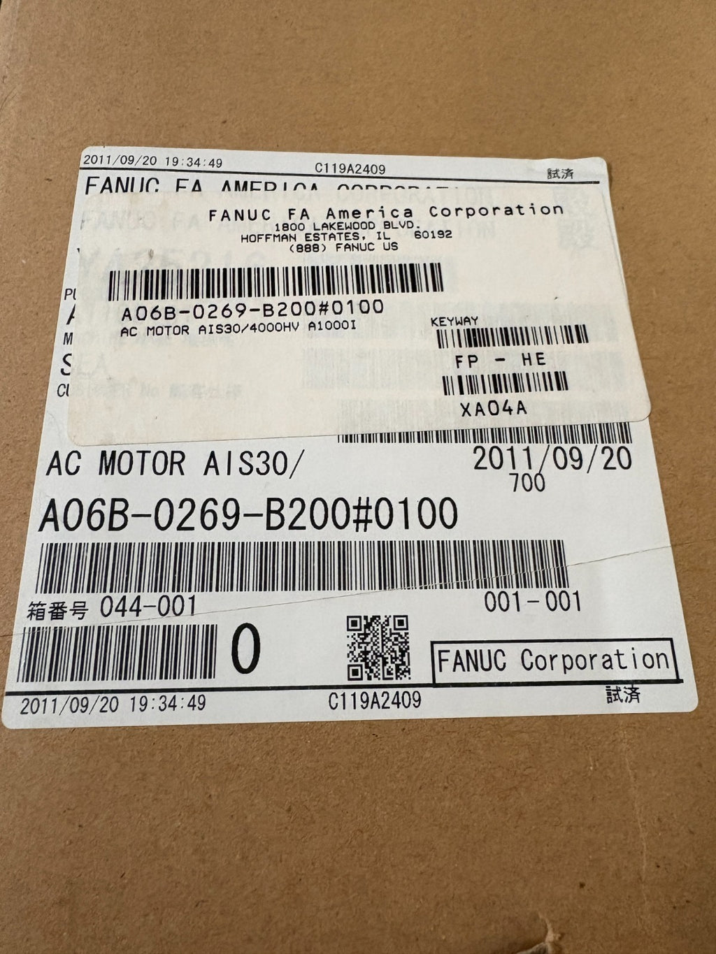 GE FANUC SERVO MOTOR A06B-0269-B200#0100