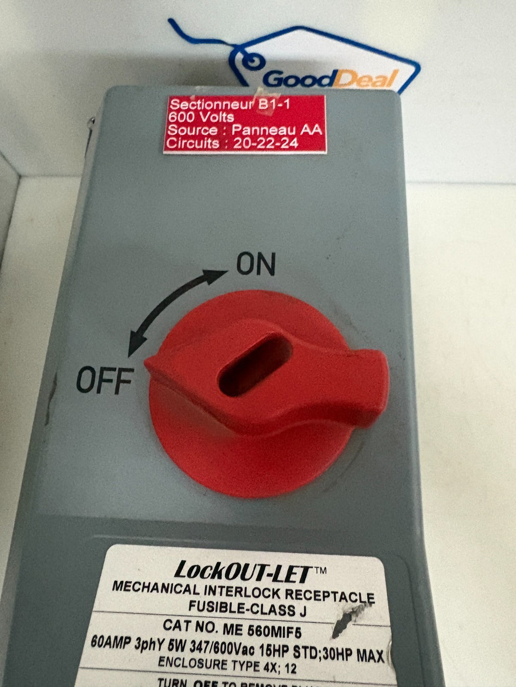 MENNEKES FUSIBLE INTERLOCKED RECEPTACLES ME560MIFS W/ABB 05 60J122