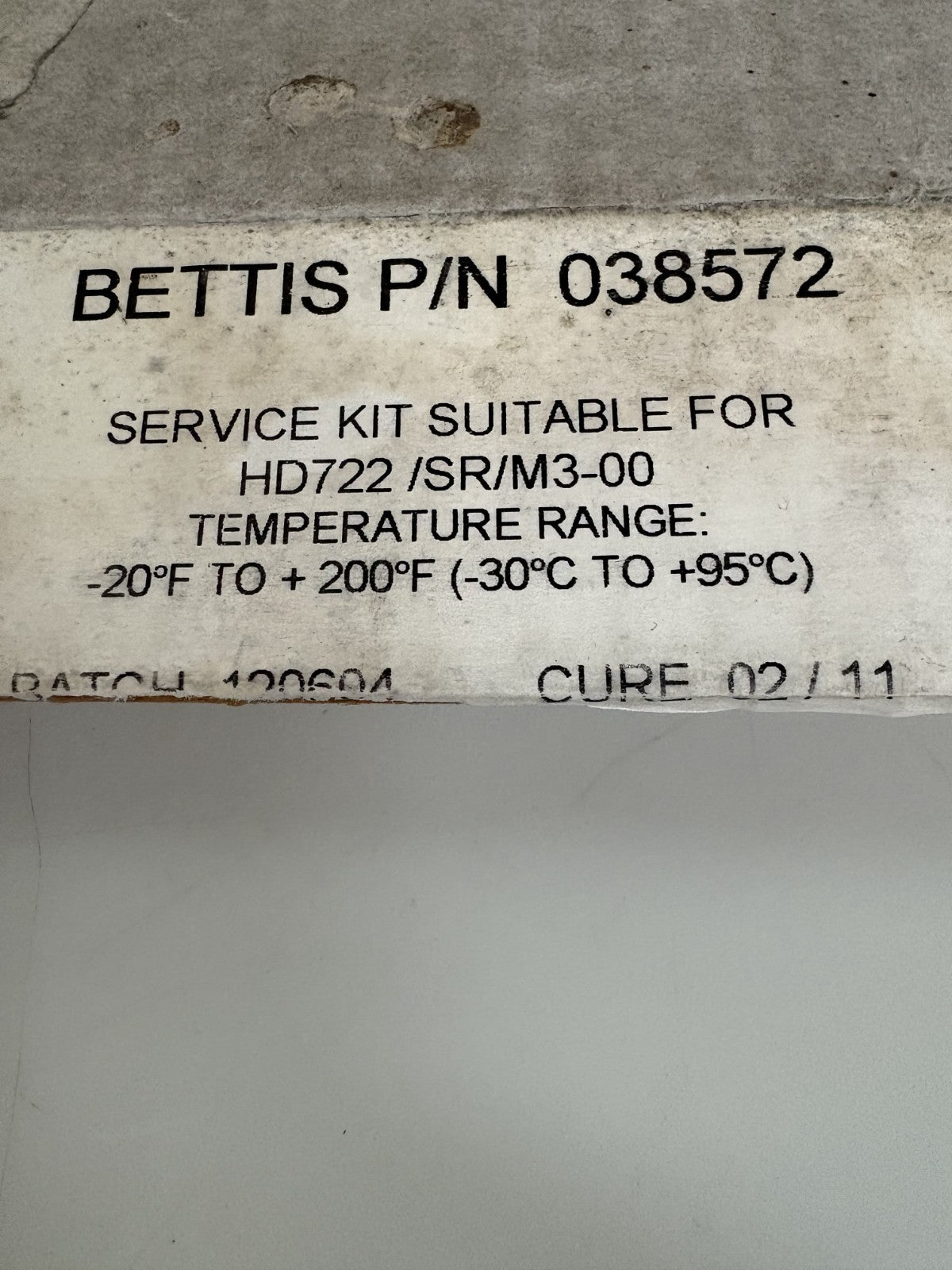 BETTIS VALVE ACTUATOR SEAL KIT 0385721