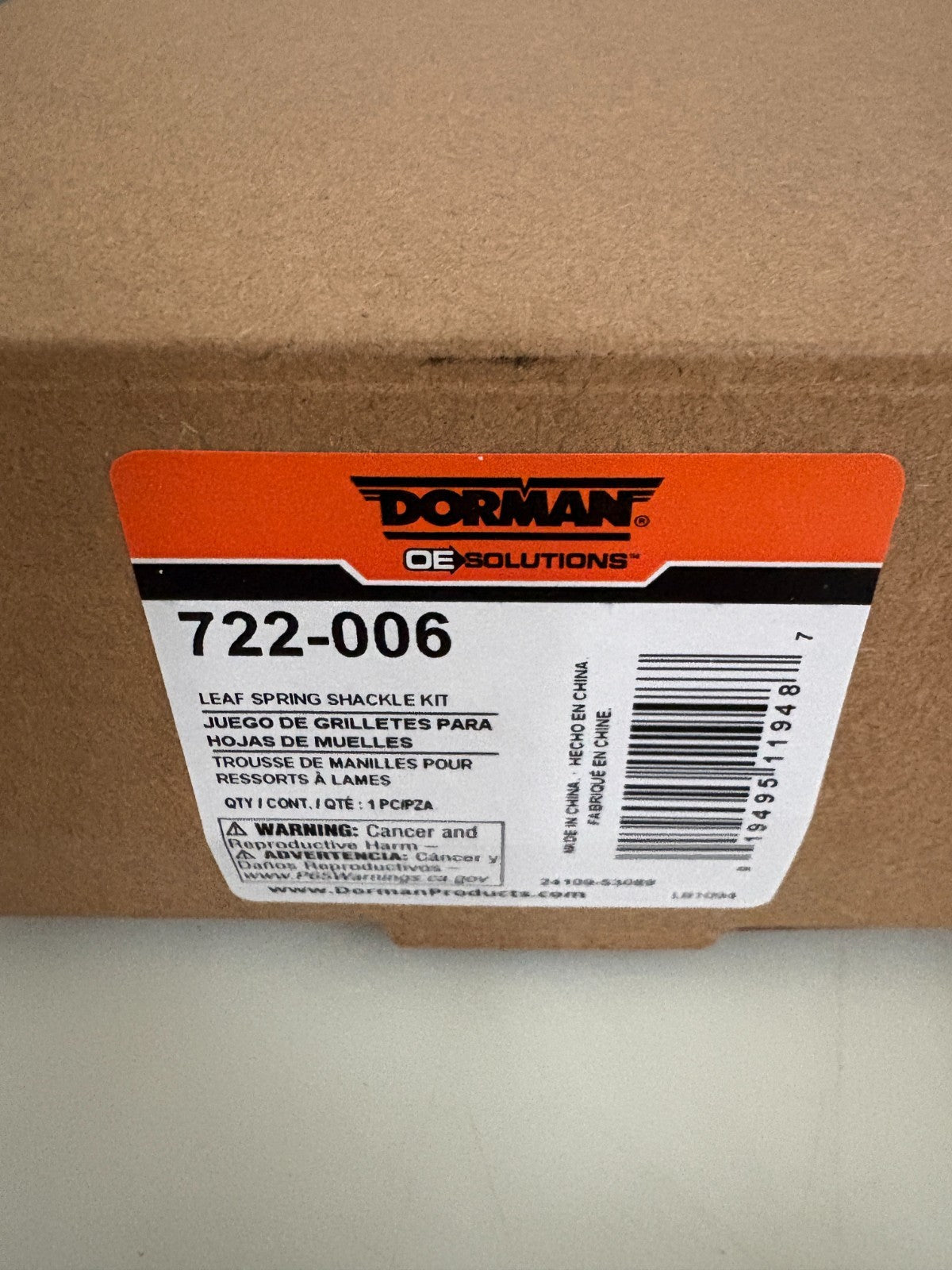 DORMAN LEAF SPRING SHACKLE KIT 722-0062